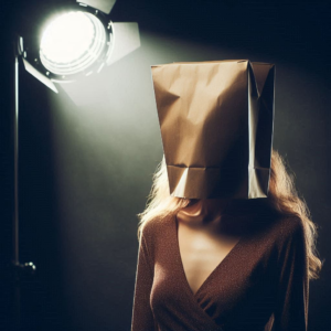 woman afraid of the spotlight