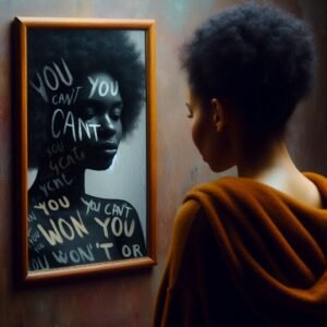 A-black-woman-looking-into-a-mirror