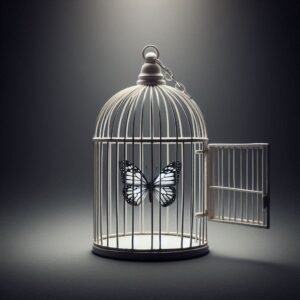 Caged-Butterfly_-A-butterfly-in-a-small-delicate-cage-